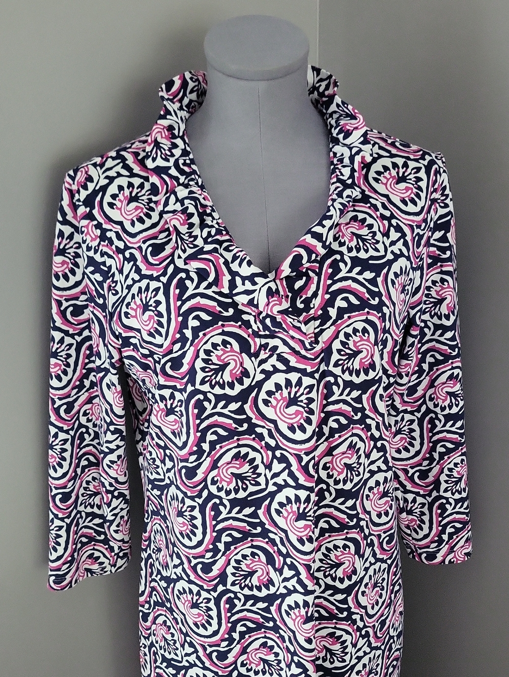 J. McLaughlin Agnetta Geo Print Catalina Cloth Dress Size L